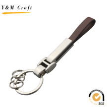 Cheap Customized Logo Genuine Leather Keyring